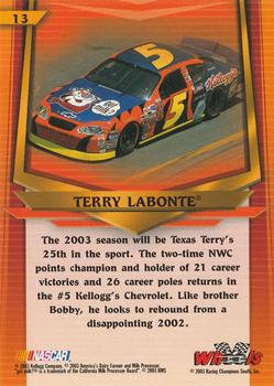 2003 Wheels American Thunder #13 Terry Labonte Back