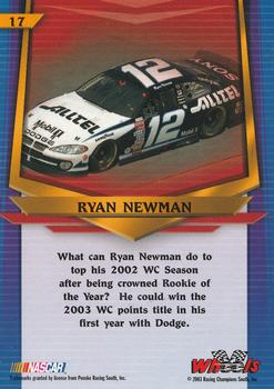 2003 Wheels American Thunder #17 Ryan Newman Back