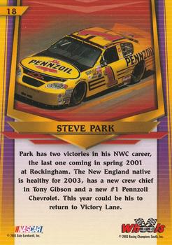 2003 Wheels American Thunder #18 Steve Park Back