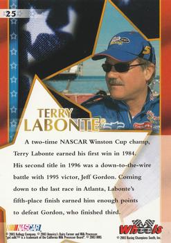 2003 Wheels American Thunder #25 Terry Labonte Back