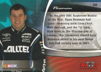 2003 Wheels American Thunder #30 Ryan Newman Back
