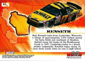 2003 Wheels American Thunder #40 Matt Kenseth Back