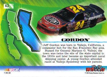 2003 Wheels American Thunder #43 Jeff Gordon Back