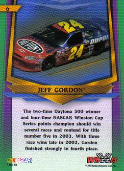 2003 Wheels American Thunder #6 Jeff Gordon Back