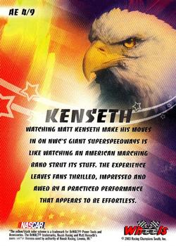 2003 Wheels American Thunder - American Eagle #AE 4 Matt Kenseth Back