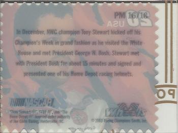 2003 Wheels American Thunder - Post Mark #PM 16 Tony Stewart Back