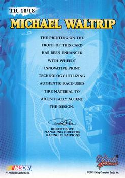 2003 Wheels American Thunder - Thunder Road #TR 10 Michael Waltrip Back