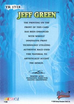2003 Wheels American Thunder - Thunder Road #TR 17 Jeff Green Back