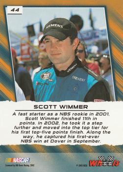 2003 Wheels High Gear #44 Scott Wimmer Back