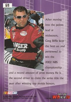2003 Wheels High Gear #69 Greg Biffle Back