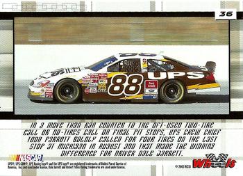 2003 Wheels High Gear #36 Dale Jarrett's Car Back