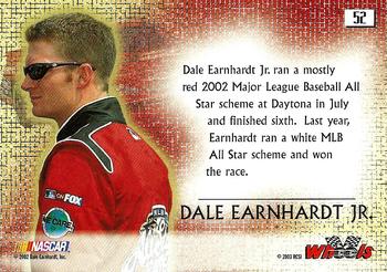 2003 Wheels High Gear #52 Dale Earnhardt Jr.'s Car Back