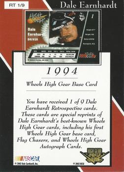 2003 Wheels High Gear - Dale Earnhardt Retrospective #RT 1 Dale Earnhardt Back