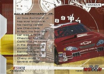 2003 Wheels High Gear - Man & Machine (Man) #MM 6A Dale Earnhardt Jr. Back