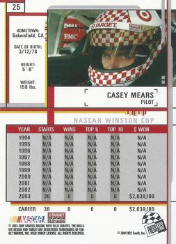 2004 Press Pass Eclipse #25 Casey Mears Back