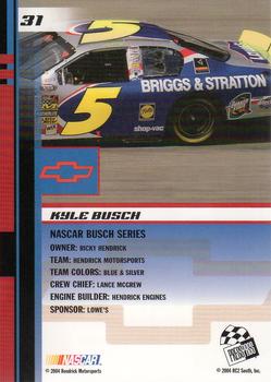 2004 Press Pass Trackside #31 Kyle Busch Back