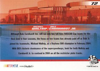 2004 Press Pass Trackside #72 Dale Earnhardt Jr. / Michael Waltrip Back