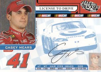 2004 Press Pass Trackside #98 Casey Mears Front