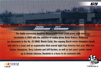 2004 Press Pass Trackside #69 Jimmie Johnson / Jeff Gordon Back