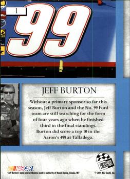 2004 Press Pass VIP #1 Jeff Burton Back