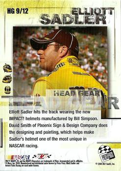 2004 Press Pass VIP - Head Gear #HG 9 Elliott Sadler Back