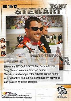 2004 Press Pass VIP - Head Gear #HG 10 Tony Stewart Back