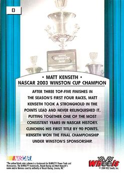 2004 Wheels High Gear #0 Matt Kenseth Back