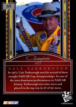 2005 Press Pass Legends #36 Cale Yarborough Back
