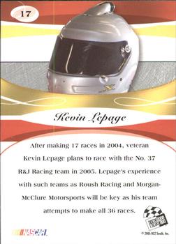 2005 Press Pass Premium #17 Kevin Lepage Back