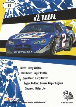 2005 Press Pass Stealth #14 Rusty Wallace's Car Back