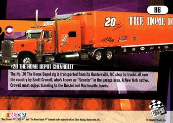 2005 Press Pass Stealth #86 Tony Stewart's Transporter Back