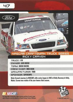 2005 Press Pass Trackside #47 Ricky Craven Back
