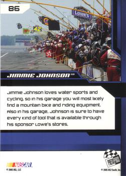 2005 Press Pass Trackside #86 Jimmie Johnson Back