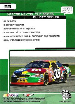 2005 Press Pass Trackside #33 Elliott Sadler Back