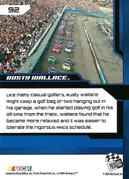 2005 Press Pass Trackside #92 Rusty Wallace Back