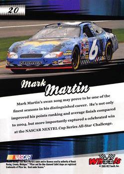 2005 Wheels American Thunder #20 Mark Martin Back