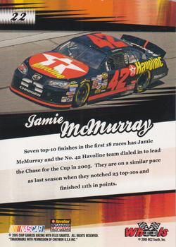 2005 Wheels American Thunder #22 Jamie McMurray Back
