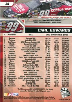 2006 Press Pass #30 Carl Edwards Back