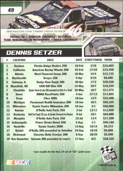 2006 Press Pass #49 Dennis Setzer Back