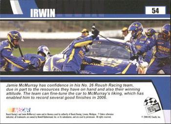 2006 Press Pass Optima #54 Jamie McMurray's Car Back