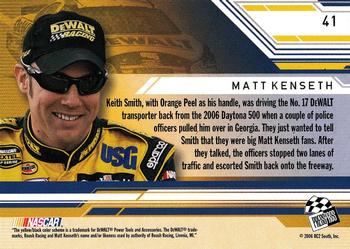 2006 Press Pass Stealth #41 Matt Kenseth's Rig Back