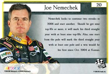 2006 Press Pass VIP #20 Joe Nemechek Back