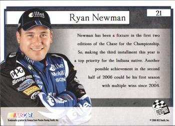 2006 Press Pass VIP #21 Ryan Newman Back
