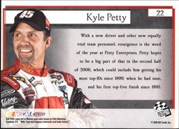 2006 Press Pass VIP #22 Kyle Petty Back
