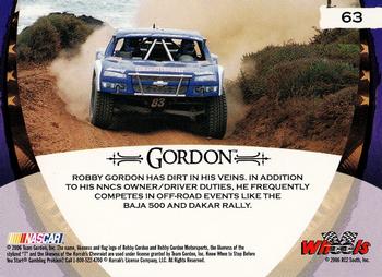2006 Wheels American Thunder #63 Robby Gordon Back