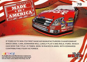 2006 Wheels American Thunder #78 Carl Edwards Back