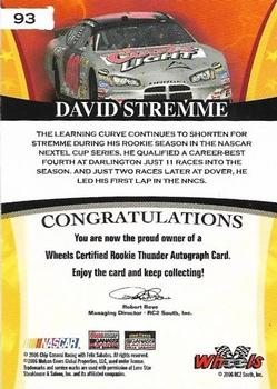 2006 Wheels American Thunder #93 David Stremme Back