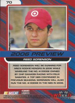 2006 Wheels High Gear #70 Reed Sorenson Back