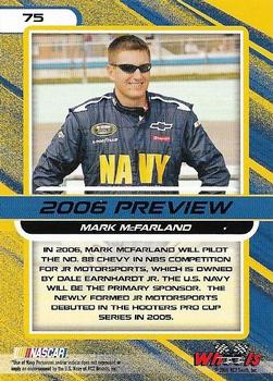 2006 Wheels High Gear #75 Mark McFarland Back