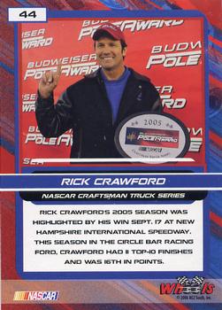 2006 Wheels High Gear #44 Rick Crawford Back